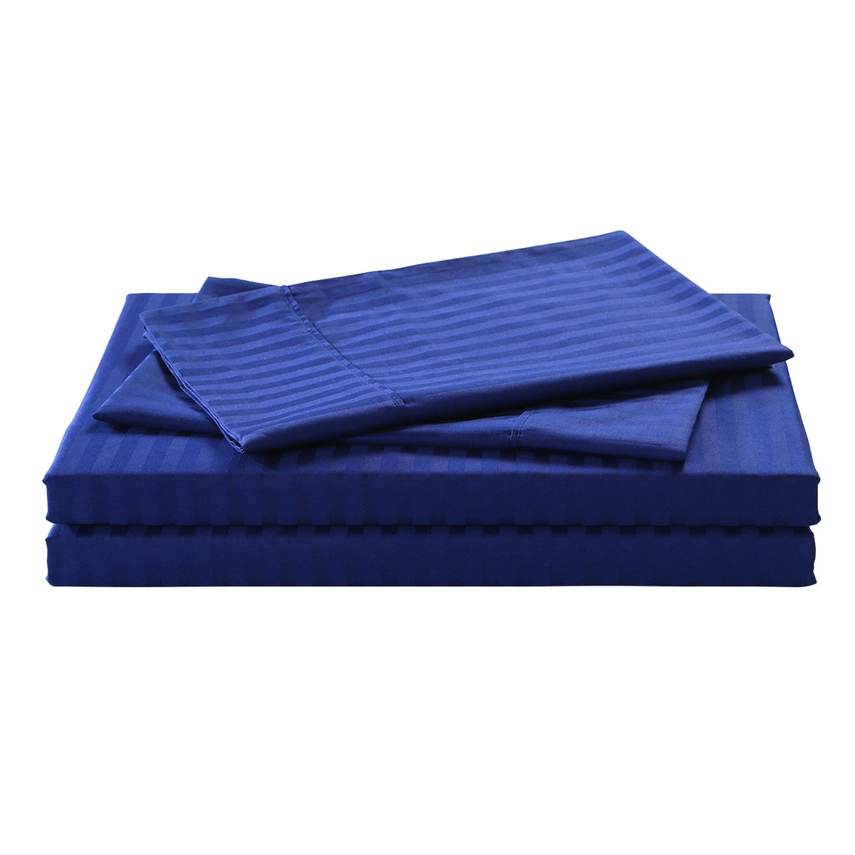 Kensington 1200 Thread Count 100% Egyptian Cotton Sheet Set Stripe Hotel Grade - Mega King - Indigo