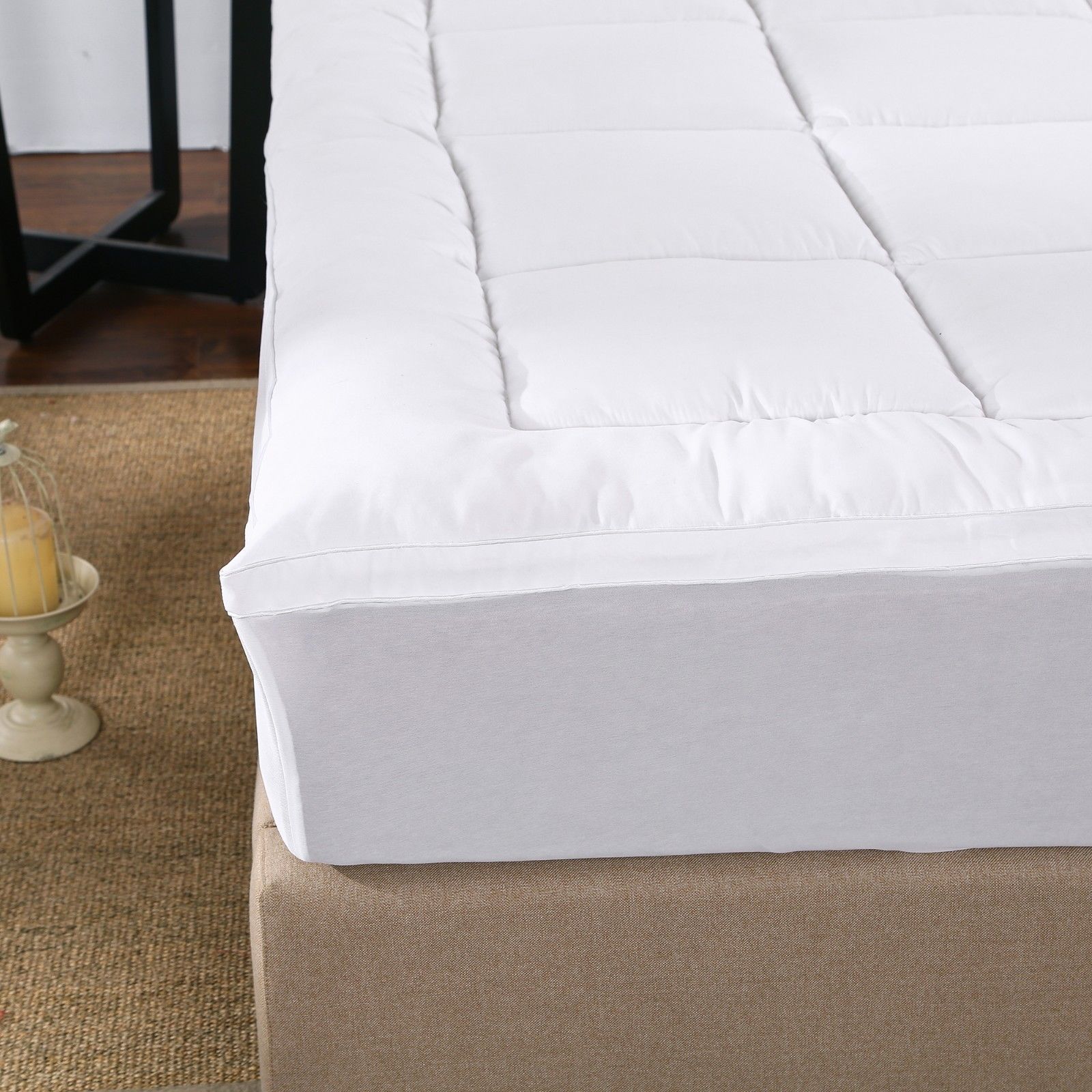 Royal Comfort 1000GSM Memory Mattress Topper Cover Protector Underlay - Double - White