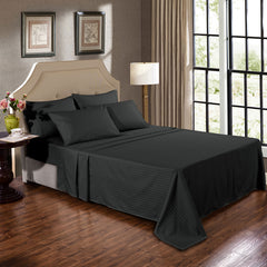 Kensington 1200 Thread Count 100% Egyptian Cotton Sheet Set Stripe Hotel Grade - Double - Graphite