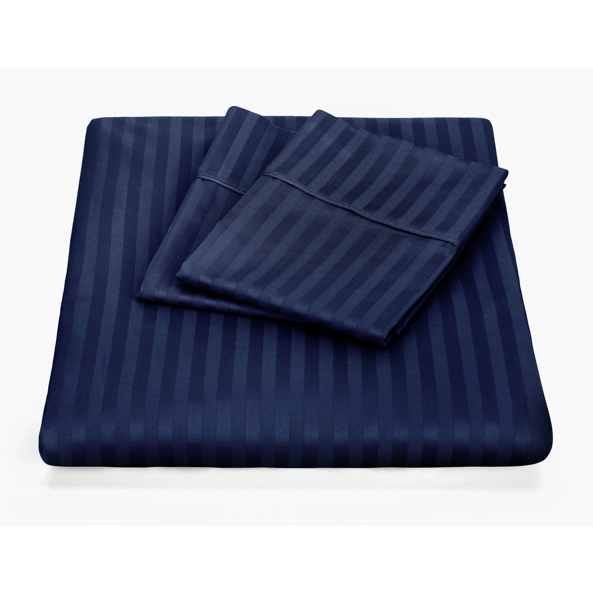 Kensington 1200 Thread Count 100% Egyptian Cotton Sheet Set Stripe Hotel Grade - Single - Navy