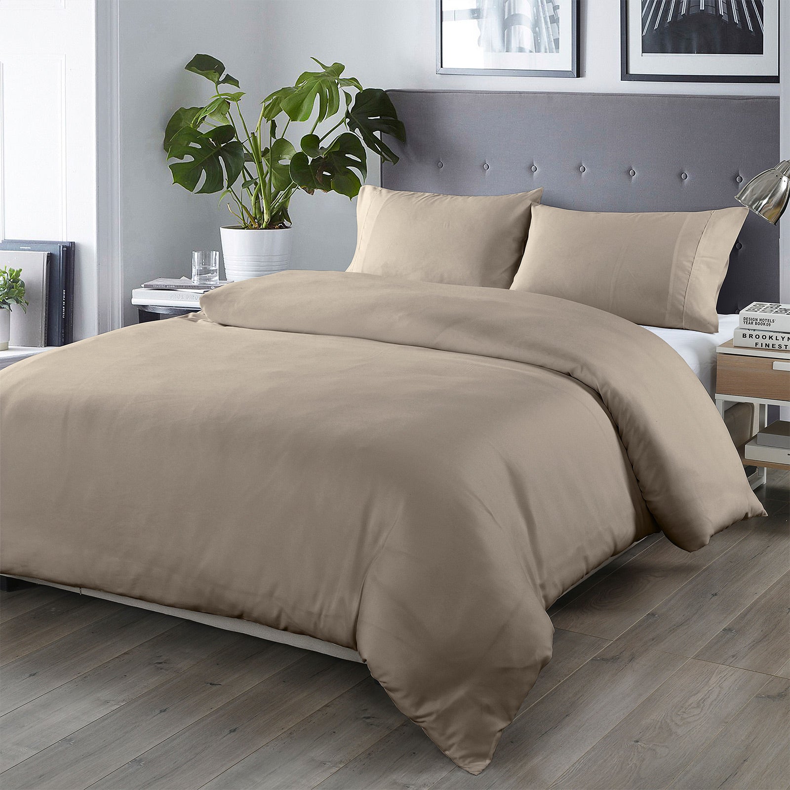 Royal Comfort Bamboo Blended Quilt Cover Set 1000TC Ultra Soft Luxury Bedding - Double - Grey