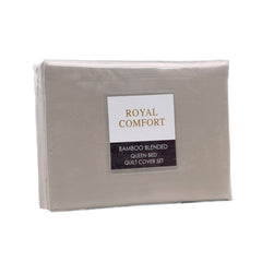 Royal Comfort Bamboo Blended Quilt Cover Set 1000TC Ultra Soft Luxury Bedding - Queen - Grey