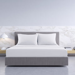 Royal Comfort 1000TC Hotel Grade Bamboo Cotton Sheets Pillowcases Set Ultrasoft - Queen - White