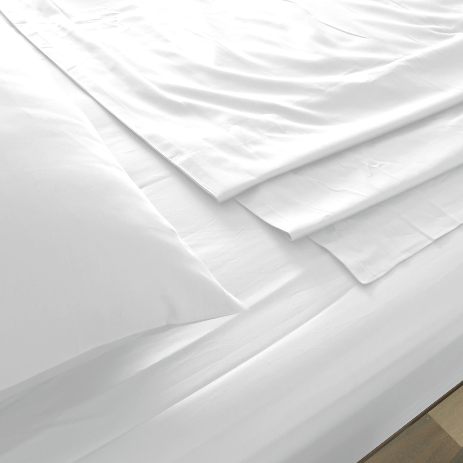 Royal Comfort 1000TC Hotel Grade Bamboo Cotton Sheets Pillowcases Set Ultrasoft - Queen - White