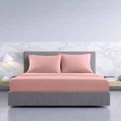 Royal Comfort 1000TC Hotel Grade Bamboo Cotton Sheets Pillowcases Set Ultrasoft - Queen - Blush