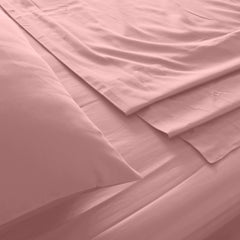 Royal Comfort 1000TC Hotel Grade Bamboo Cotton Sheets Pillowcases Set Ultrasoft - Queen - Blush