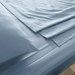 Royal Comfort 1000TC Hotel Grade Bamboo Cotton Sheets Pillowcases Set Ultrasoft - King - Blue Fog