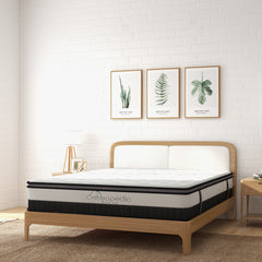 Osteopedic Euro Top Mattress Pocket Spring Medium Firm Hybrid Design Bed 30CM - Queen - White