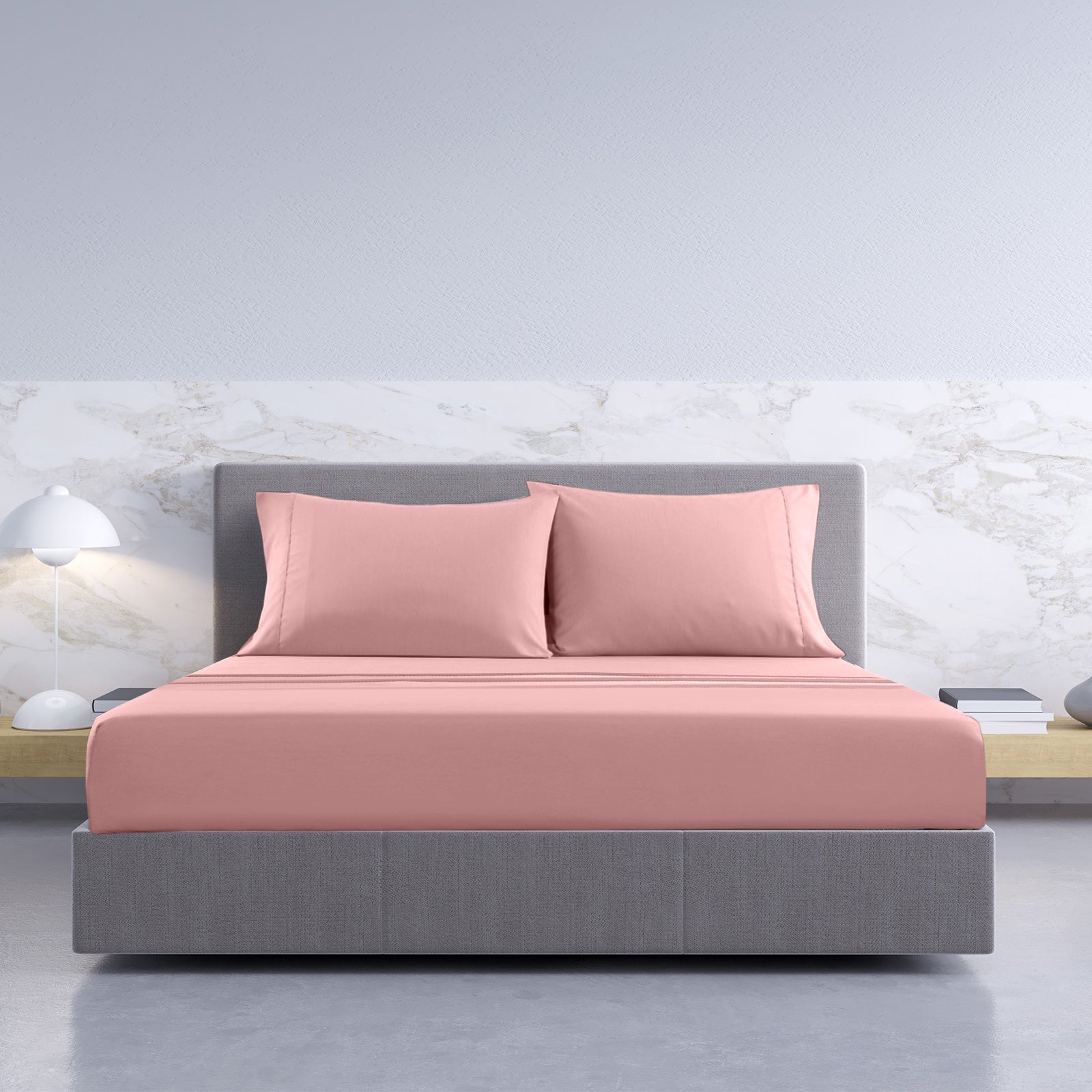 Royal Comfort 1000TC Hotel Grade Bamboo Cotton Sheets Pillowcases Set Ultrasoft - Double - Blush