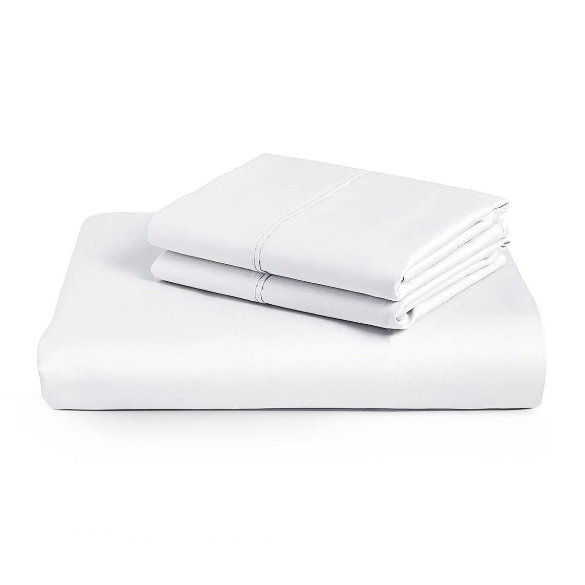 Royal Comfort 1000 Thread Count Cotton Rich 3 Piece Fitted Sheet Pillowcase Set - Queen - White