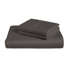 Royal Comfort 1000 Thread Count Cotton Rich 3 Piece Fitted Sheet Pillowcase Set - King - Charcoal