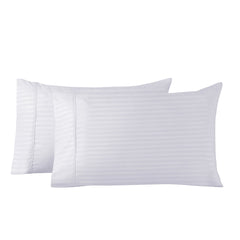 Royal Comfort Cooling Bamboo Blend Sheet Set Striped 1000 Thread Count Pure Soft - Double - White