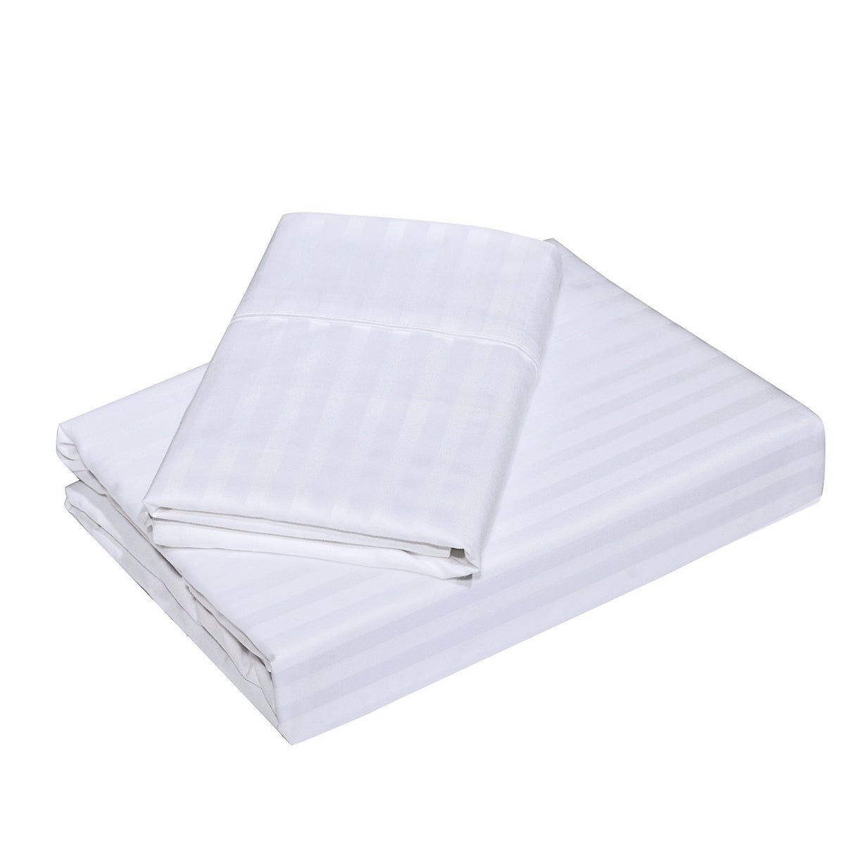 Royal Comfort Cooling Bamboo Blend Sheet Set Striped 1000 Thread Count Pure Soft - Double - White