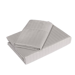 Royal Comfort Cooling Bamboo Blend Sheet Set Striped 1000 Thread Count Pure Soft - Double - Silver Grey