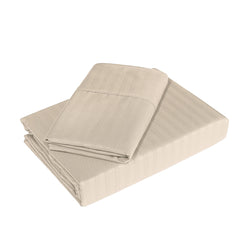 Royal Comfort Cooling Bamboo Blend Sheet Set Striped 1000 Thread Count Pure Soft - King - Sand