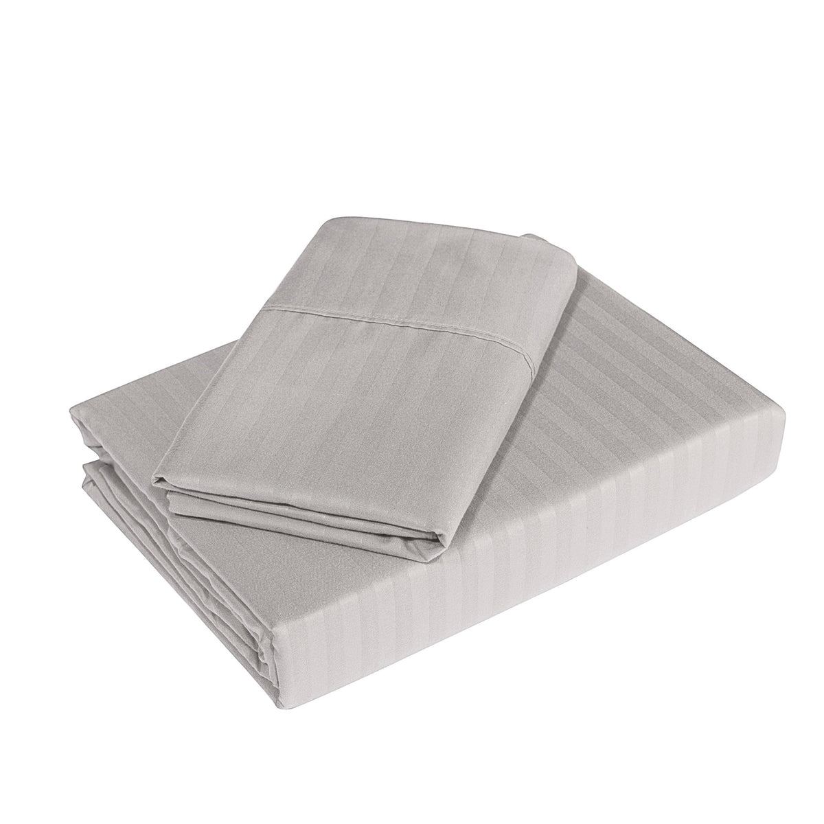 Royal Comfort Cooling Bamboo Blend Sheet Set Striped 1000 Thread Count Pure Soft - King - Silver Grey