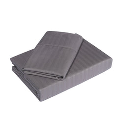 Royal Comfort Cooling Bamboo Blend Sheet Set Striped 1000 Thread Count Pure Soft - King - Charcoal