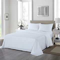 Royal Comfort 1200 Thread Count Sheet Set 4 Piece Ultra Soft Satin Weave Finish - Double - White