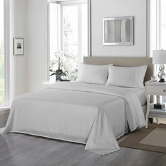 Royal Comfort 1200 Thread Count Sheet Set 4 Piece Ultra Soft Satin Weave Finish - Double - Silver