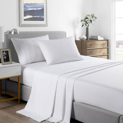 Royal Comfort 2000 Thread Count Bamboo Cooling Sheet Set Ultra Soft Bedding - Queen - White