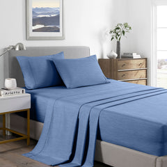 Royal Comfort 2000 Thread Count Bamboo Cooling Sheet Set Ultra Soft Bedding - Queen - Denim