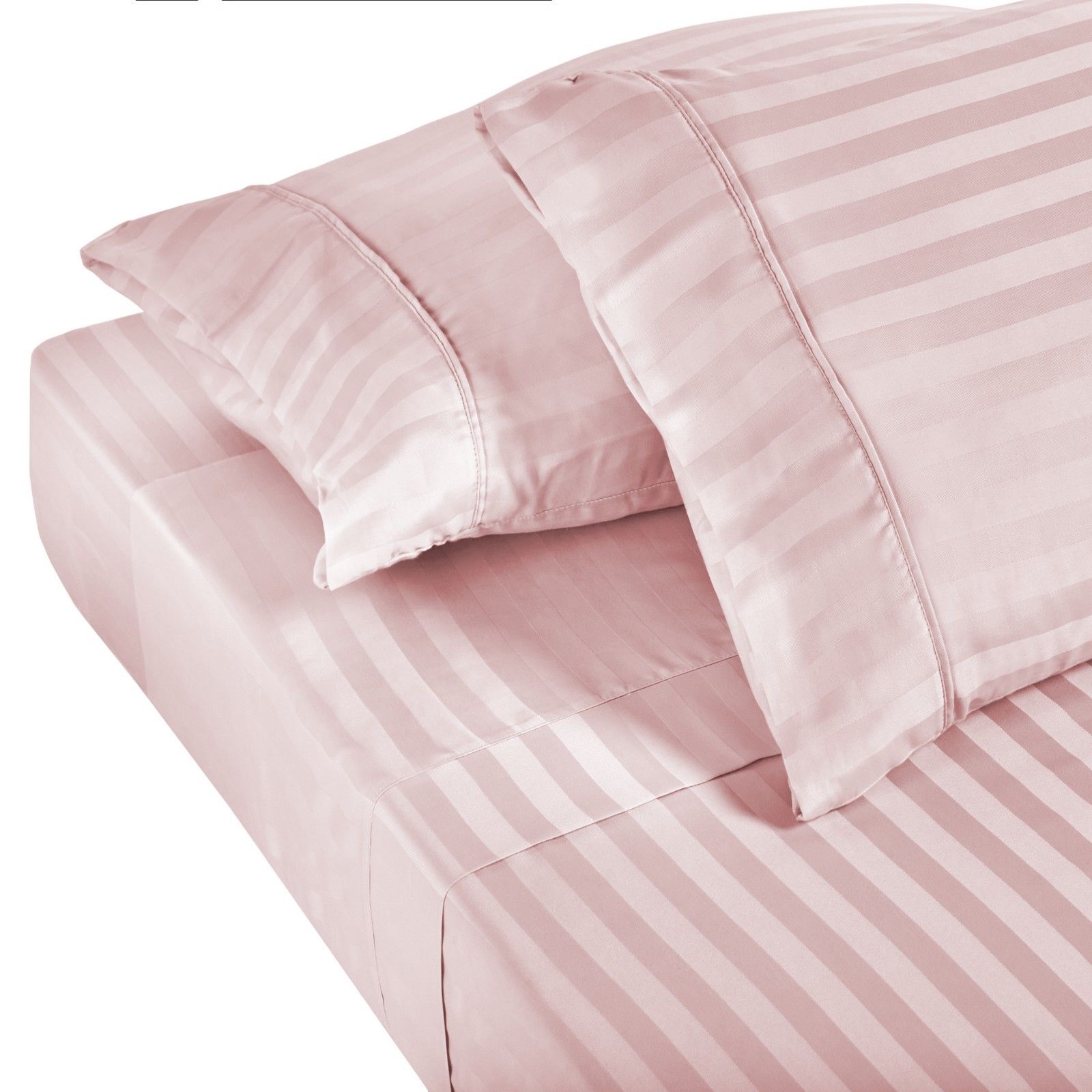 Royal Comfort 1200TC Sheet Set Damask Cotton Blend Ultra Soft Sateen Bedding - Queen - Blush