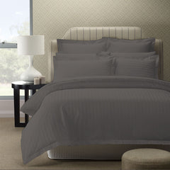 Royal Comfort 1200TC Quilt Cover Set Damask Cotton Blend Luxury Sateen Bedding - Queen - Charcoal Grey