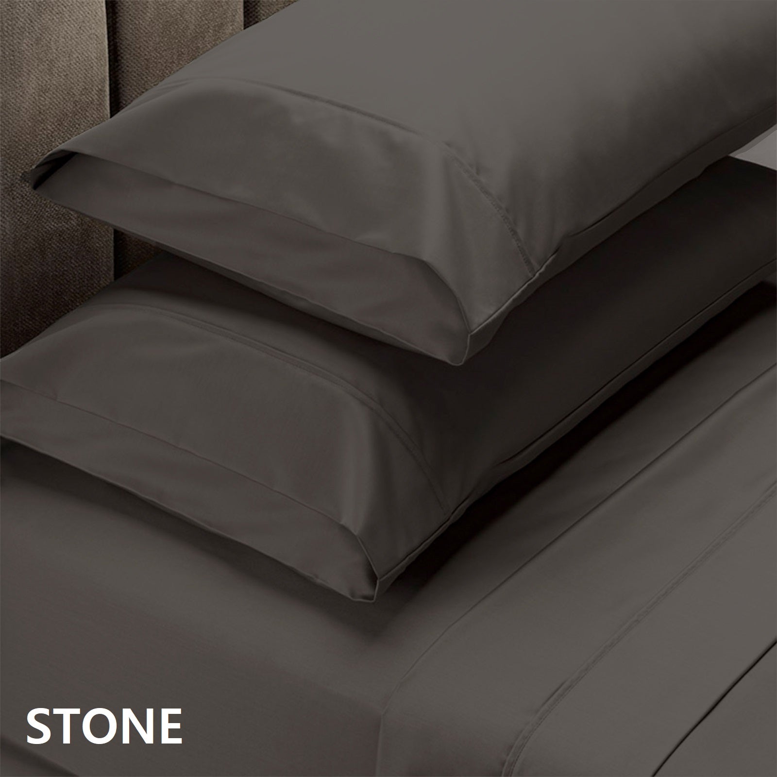 Royal Comfort 1500 Thread Count Cotton Rich Sheet Set 4 Piece Ultra Soft Bedding - Double - Stone