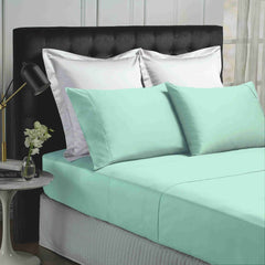 Park Avenue 500TC Soft Natural Bamboo Cotton Sheet Set Breathable Bedding - King - Mist