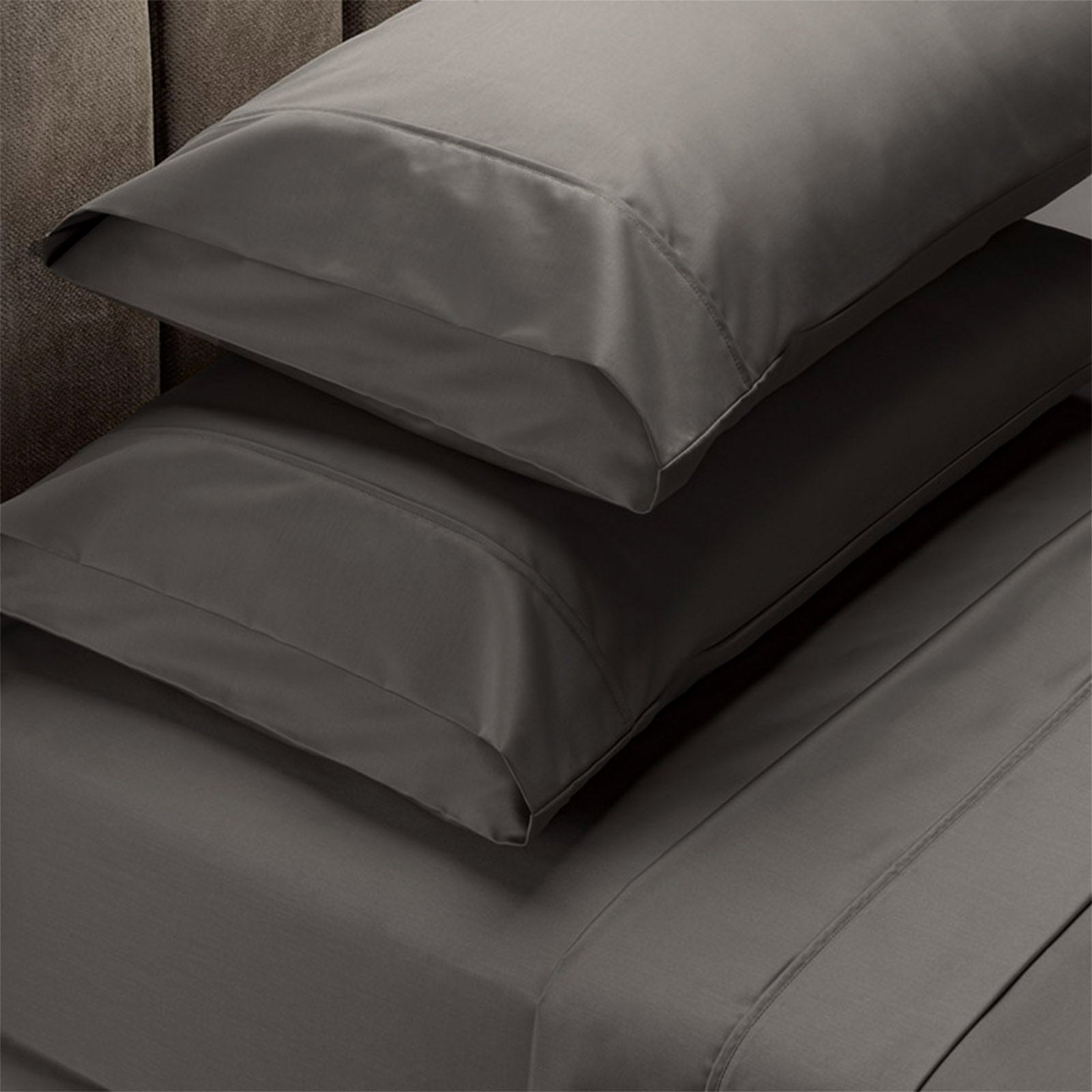 Renee Taylor 1500 Thread Count Pure Soft Cotton Blend Flat & Fitted Sheet Set Dusk Grey Queen