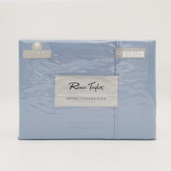 Renee Taylor 1500 Thread Count Pure Soft Cotton Blend Flat & Fitted Sheet Set Indigo Queen