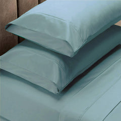 Renee Taylor 1500 Thread Count Pure Soft Cotton Blend Flat & Fitted Sheet Set Mist Queen