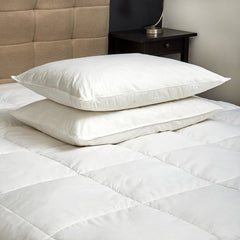 Goose Feather & Down Quilt 500GSM + Goose Feather and Down Pillows 2 Pack Combo - Single - White