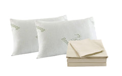 Royal Comfort Bamboo Blend Sheet Set 1000TC and Bamboo Pillows 2 Pack Ultra Soft - Queen - Ivory