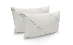 Royal Comfort Bamboo Blend Sheet Set 1000TC and Bamboo Pillows 2 Pack Ultra Soft - King - Warm Grey