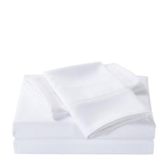 Royal Comfort 350GSM Bamboo Quilt  2000TC Sheet Set And 2 Pack Duck Pillows Set - Single - White