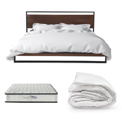 Azure Bed Frame + Comforpedic Mattress + 250GSM Bamboo Quilt Package Deal Set - Queen