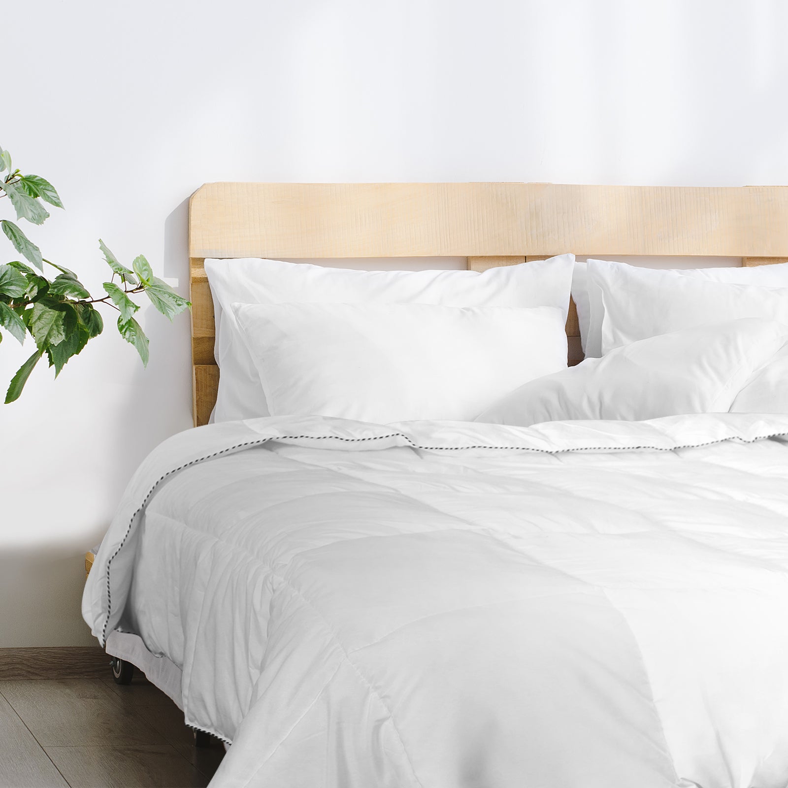 Azure Bed Frame + Comforpedic Mattress + 250GSM Bamboo Quilt Package Deal Set - King
