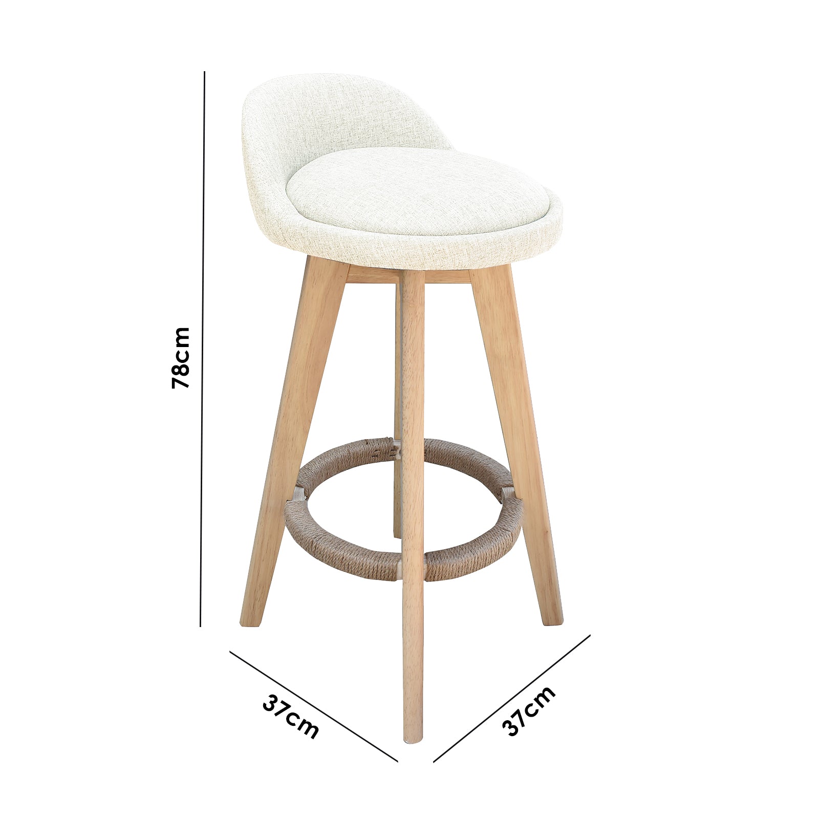 Milano Decor Phoenix Barstool Cream Chairs Kitchen Dining Chair Bar Stool - Two Pack - Cream