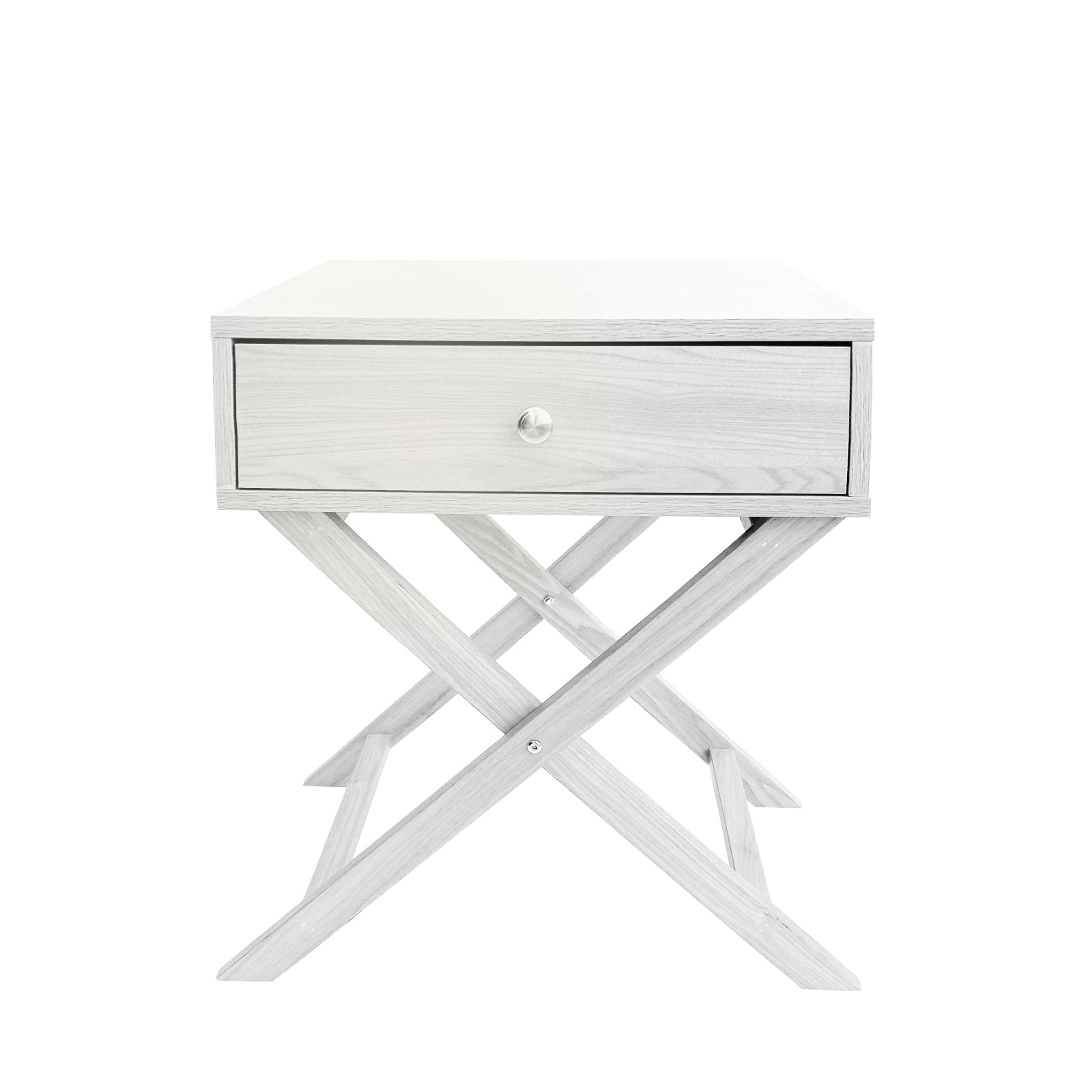 Milano Decor Bedside Table Surry Hills White Storage Cabinet Bedroom - Two Pack - White