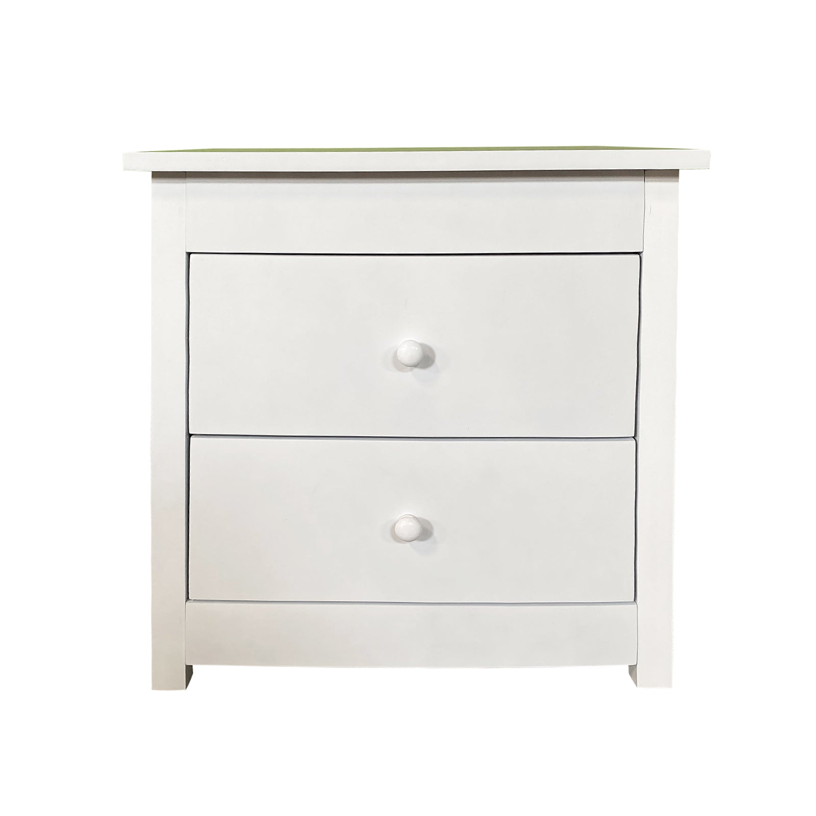 Milano Decor Bedside Table Byron Bay White Storage Cabinet Bedroom - Two Pack - White