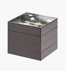 Stackable Jewelry Tray with Mirror Cover (Grey)