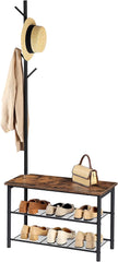 Multifunctional Entryway Coat Rack Shoe Bench for Living Room and Bedroom
