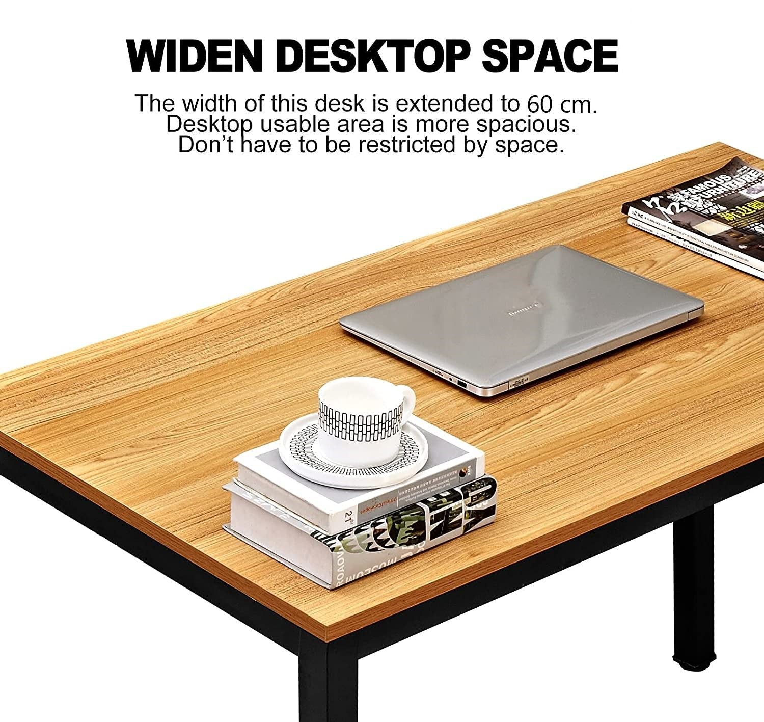 Sturdy and Heavy Duty Foldable Office Computer Desk (Teak, 100cm)