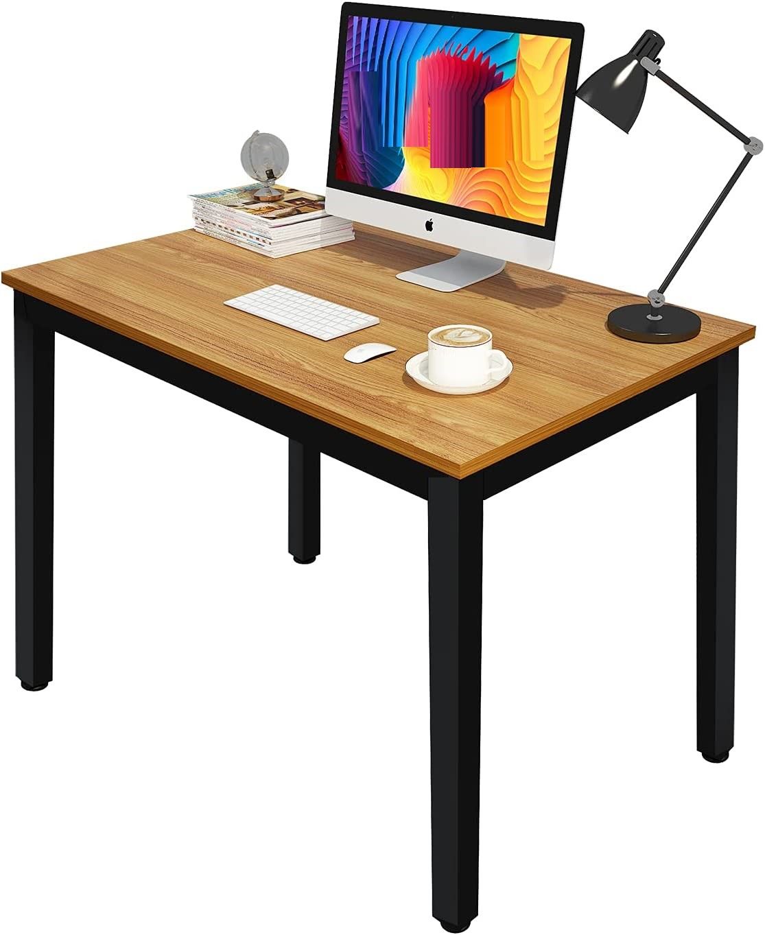 Sturdy and Heavy Duty Foldable Office Computer Desk (Teak, 101cm)