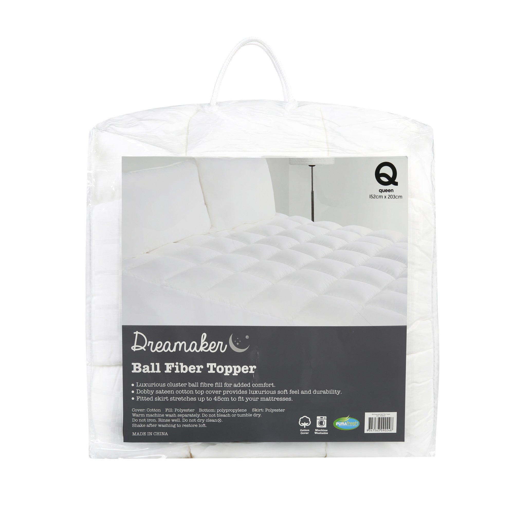 Dreamaker Ball Fibre Mattress Topper 1000Gsm Double Bed