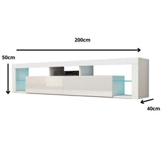 Modern TV Cabinet Living Room Furniture 200cm White