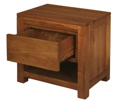 Ivy 1 Drawer Bedside Table (Light Pecan)