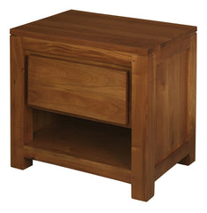 Ivy 1 Drawer Bedside Table (Light Pecan)