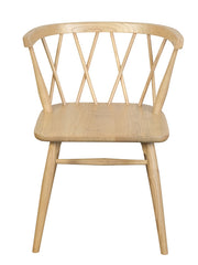 Sierra Cross Back Oak Chair - Set of 2 (Natural)